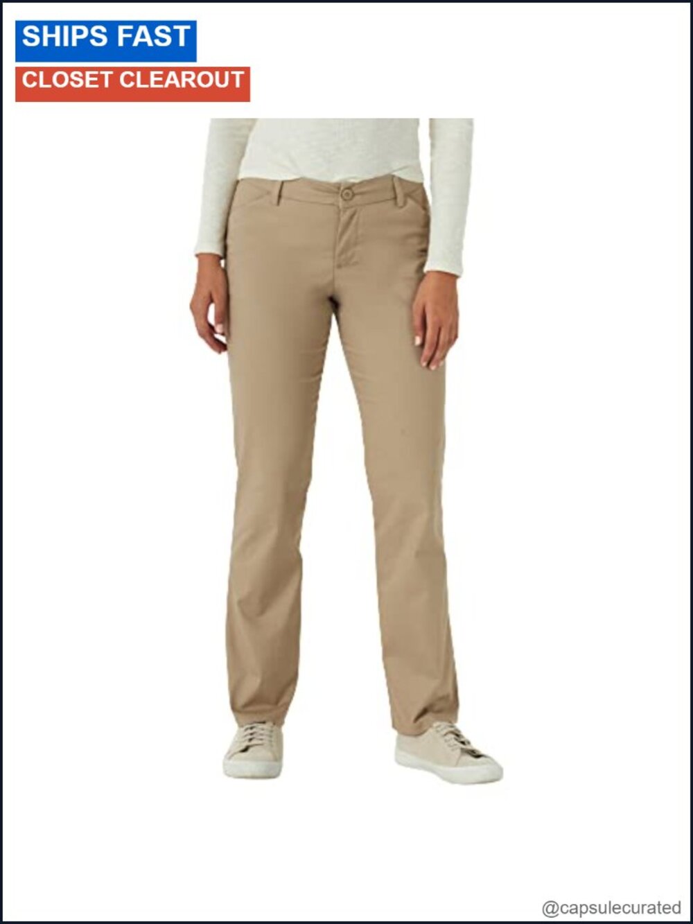 Wrinkle Free Relaxed Fit Straight Leg Petite Pants